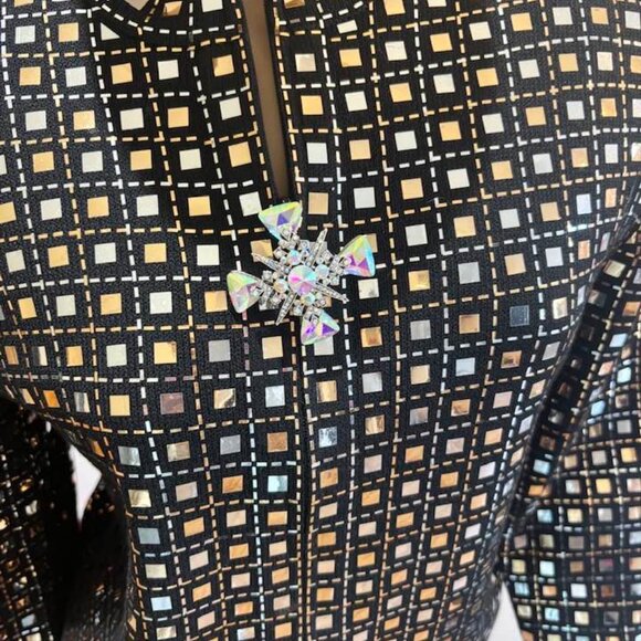 St John embellished skirt suit 12 Large gold paillettes silver sequins set - Picture 1 of 6